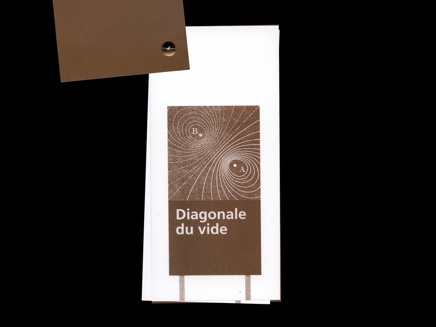 Page de l'ouvrage présentant un panneau marron intitulé « Diagonale du vide »